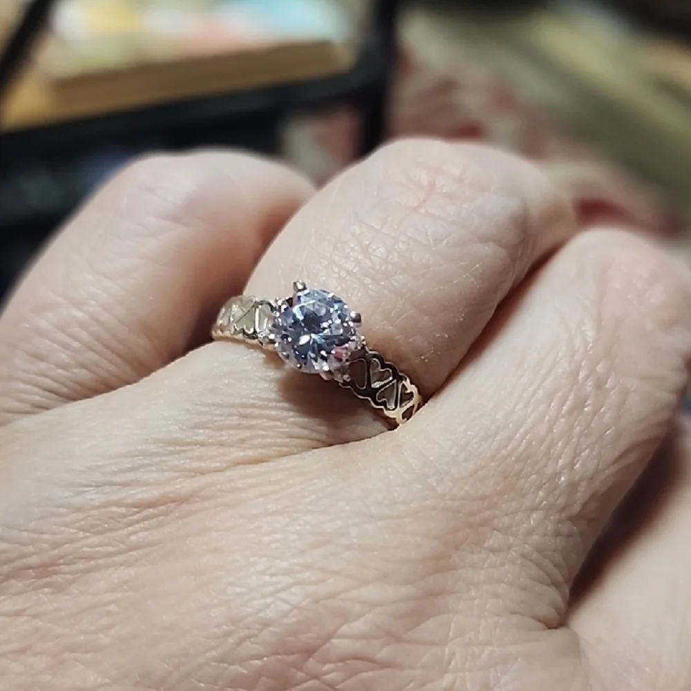 Sterling Silver Solitaire Ring Size 7